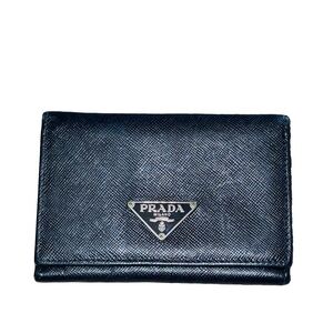 Prada Small Saffiano Leather Bifold Wallet with Triangle Logo